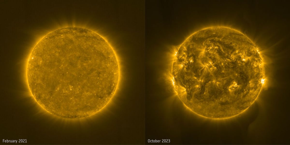 La impactante foto que publicó la NASA este 2024, que muestra cómo aumentó la actividad solar en los últimos años. La impactante foto que publicó la NASA este 2024, que muestra cómo aumentó la actividad solar en los últimos años.