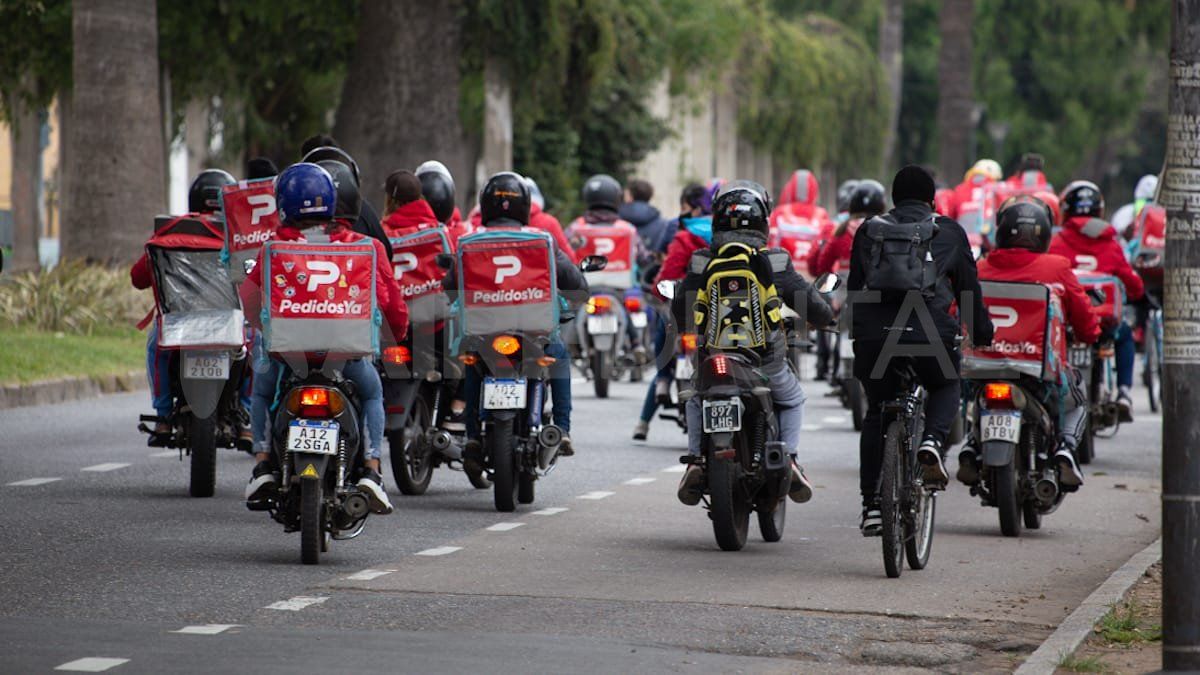 Cadetes de Pedidos Ya marcharon hasta el ministerio de Seguridad