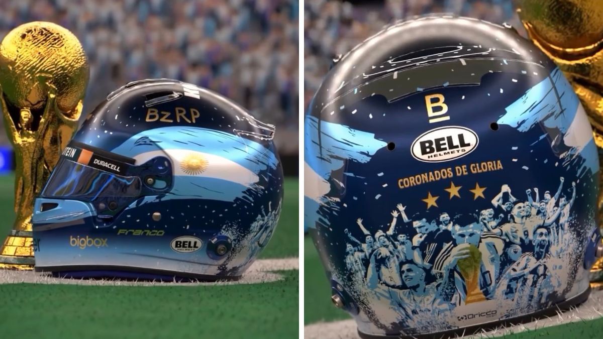 Así es el casco que utilizará Franco Colapinto. Así es el casco que utilizará Franco Colapinto.