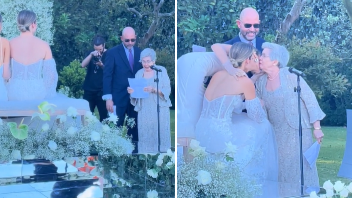 El conmovedor TikTok de una abuela de 85 años durante la boda de su nieta con su novia.