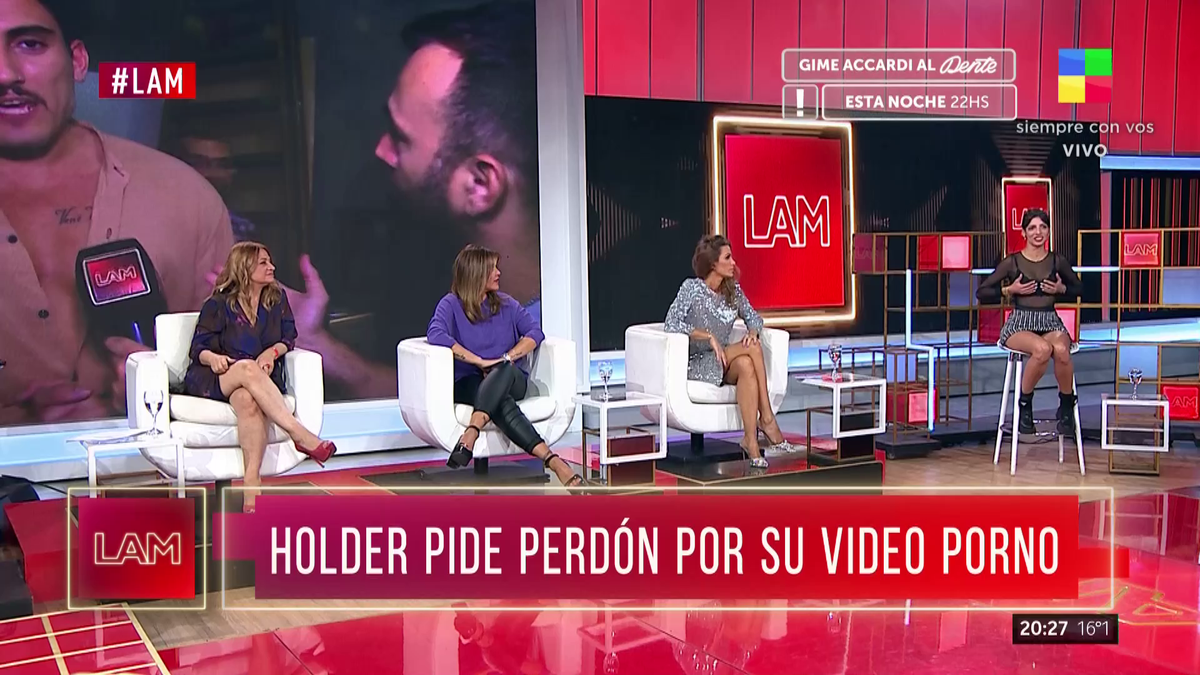 La modelo del video hot respondió a las acusaciones de Tomás Holder con un  gesto al borde de la censura