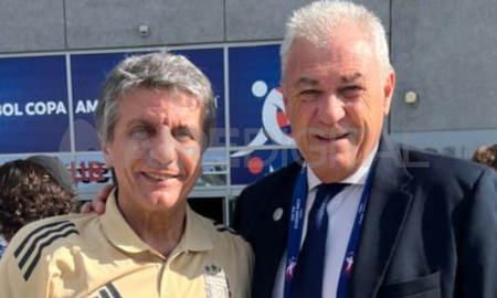 El cruce de santafesinos en Atlanta: AIRE con directivos de la Conmebol. El cruce de santafesinos en Atlanta: AIRE con directivos de la Conmebol.