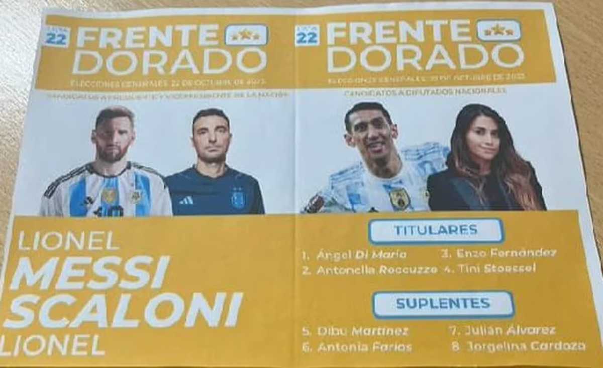 "Frente dorado", encabezado pro Lionel Messi y Lionel Scaloni.