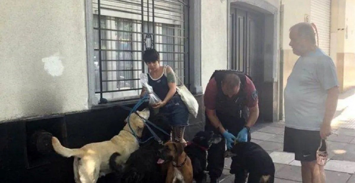 Un paseador sufrió muerte súbita en plena calle y los perros quedaron abandonados