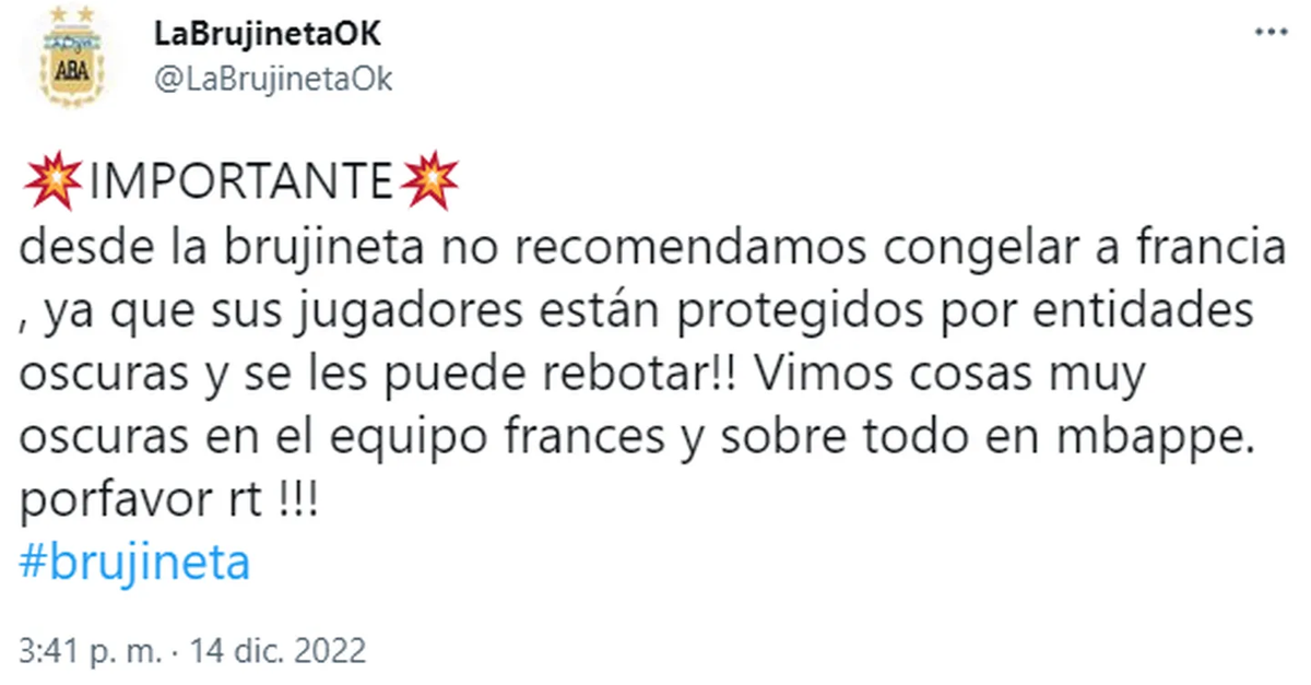 La Brujineta alertó: “Vimos cosas muy oscuras en el equipo francés