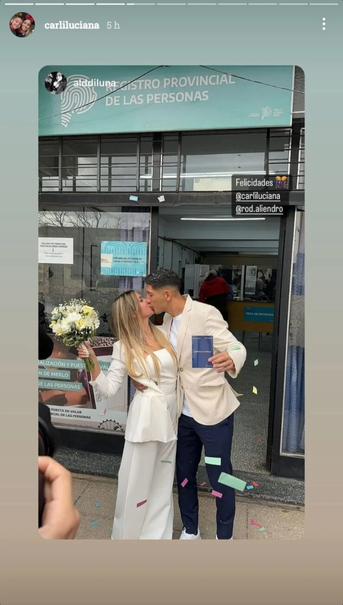 Rodrigo Aliendro y su esposa durante el casamiento. Rodrigo Aliendro y su esposa durante el casamiento.
