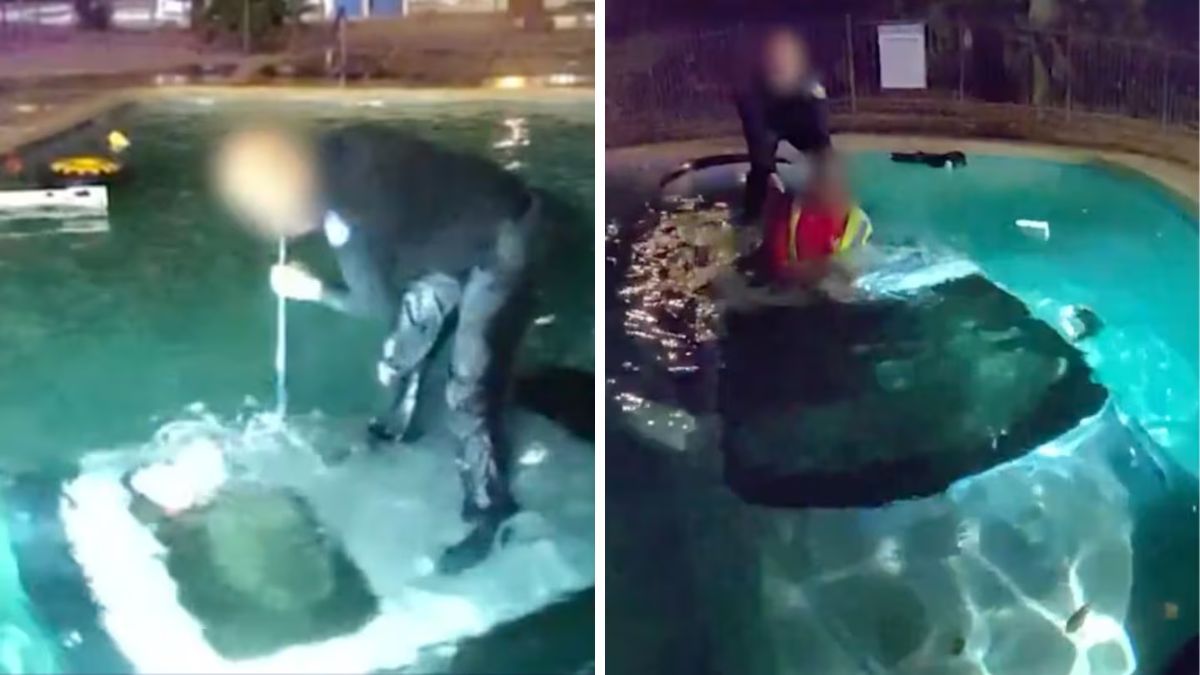 Un hombre quedó atrapado en su auto al fondo de una pileta en Estados Unidos.