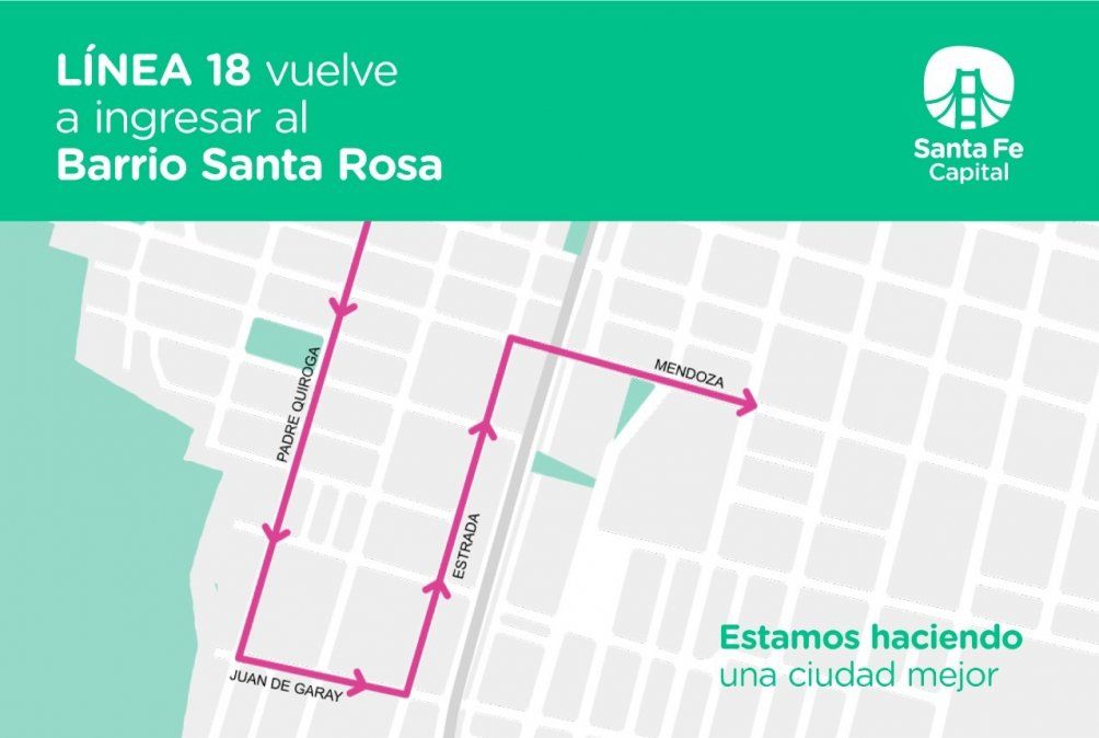 El recorrido que harán las unidades de la línea 18.