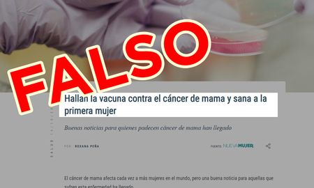 Es falsa la vacuna contra el cáncer de mama que circuló en redes sociales. Es falsa la vacuna contra el cáncer de mama que circuló en redes sociales.