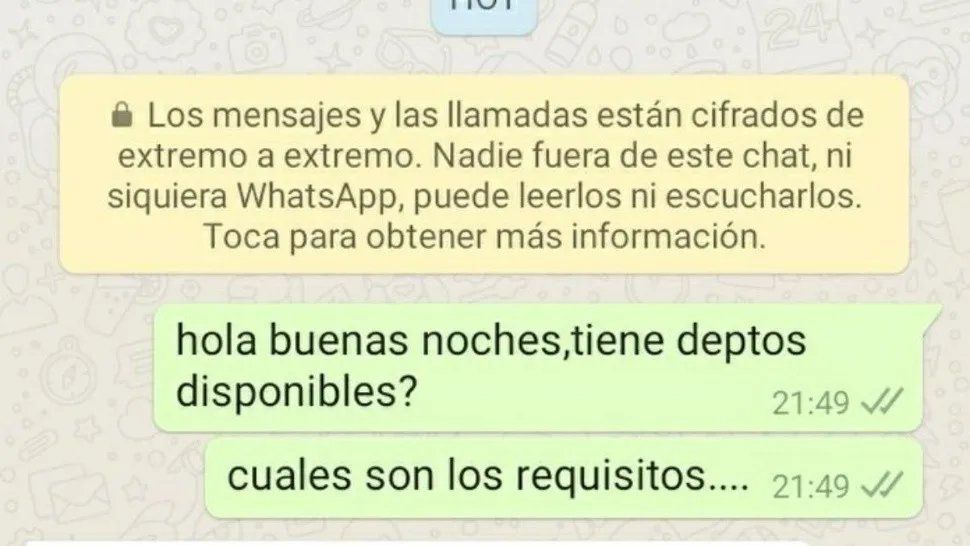 La conversación con la dueña del inmueble.
