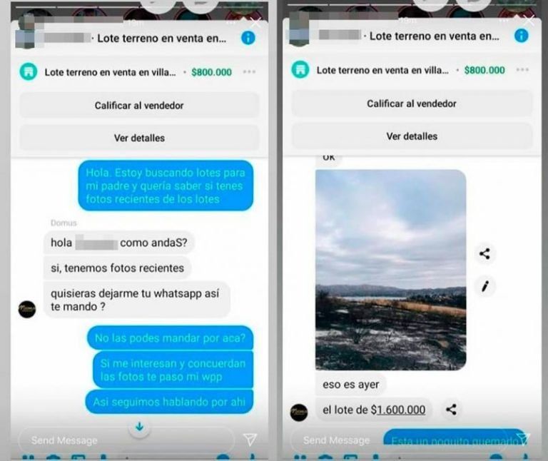 Venden terrenos afectados por el incendio en Córdoba 