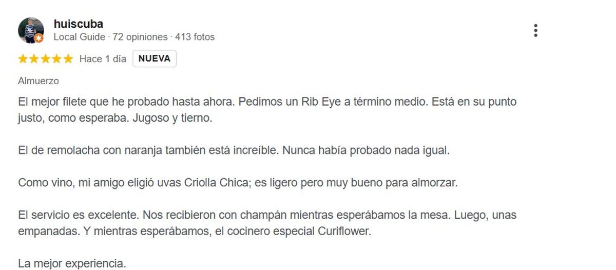Fue a comer a Don Julio y opinó en Google. Fue a comer a Don Julio y opinó en Google.