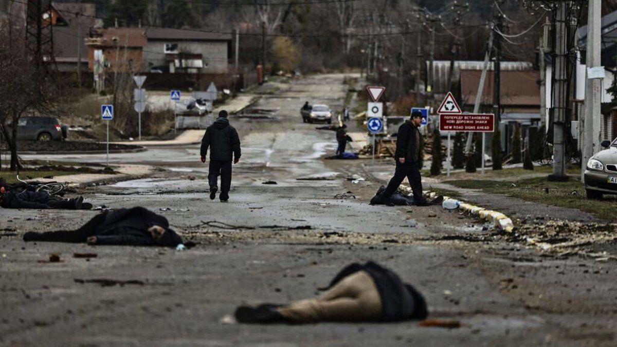 Imágenes de civiles masacrados por Rusia en Bucha, cerca de Kiev.