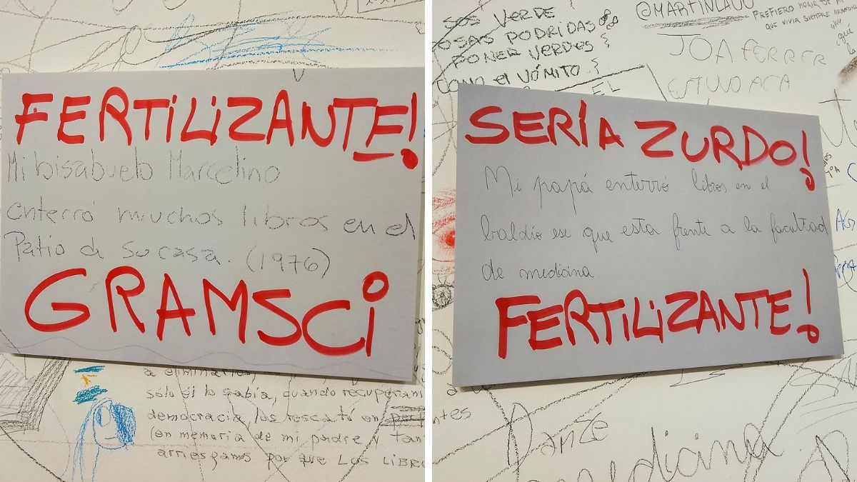 El autor de los escritos fue identificado por las autoridades de la biblioteca. El autor de los escritos fue identificado por las autoridades de la biblioteca.