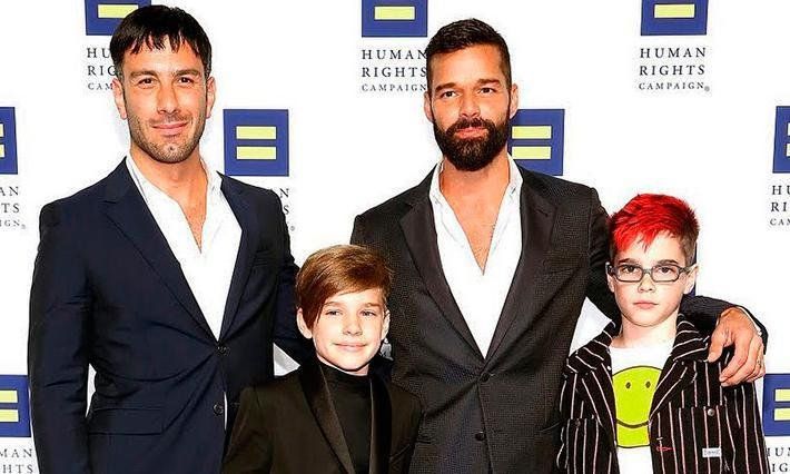 Ricky Martin y su familia. 