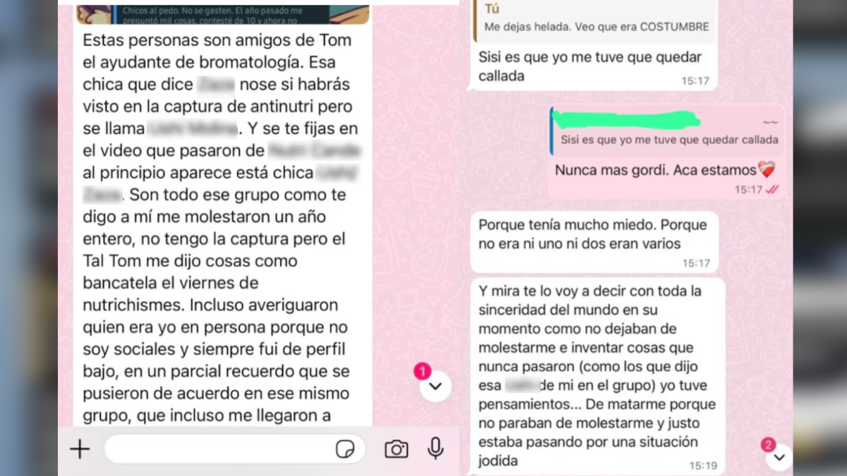 Los chats que comprueban que el estudiante que se suicidó en la UBA era víctima de bullying. Los chats que comprueban que el estudiante que se suicidó en la UBA era víctima de bullying.