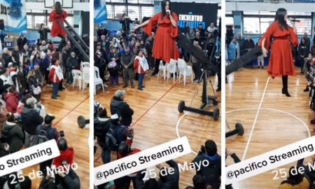 Cantó el himno volando en un acto de Julio de Vido y se volvió viral Cantó el himno volando en un acto de Julio de Vido y se volvió viral
