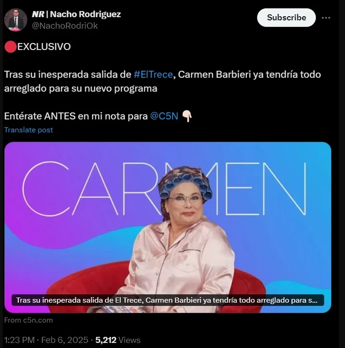 Carmen Barbieri habría recibido la oferta para conducir Todas las Tardes. Carmen Barbieri habría recibido la oferta para conducir Todas las Tardes.