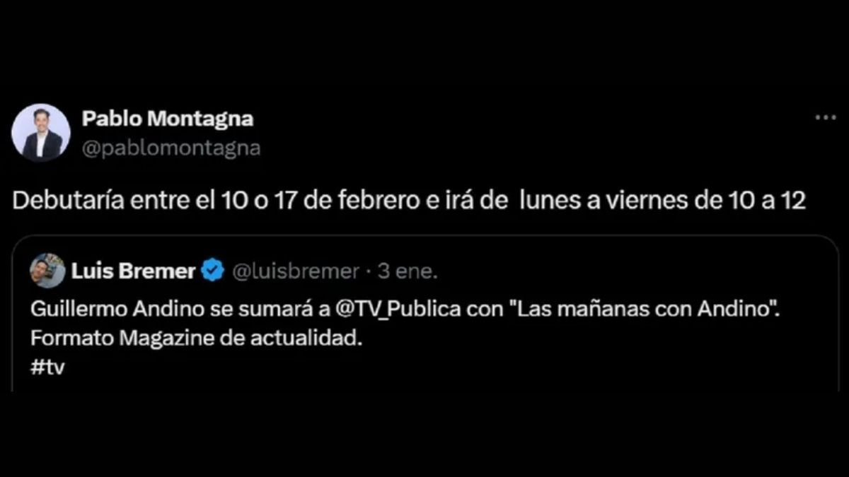 Pablo Montagna dio detalles del nuevo ciclo que conducirá Guillermo Andino. Pablo Montagna dio detalles del nuevo ciclo que conducirá Guillermo Andino.