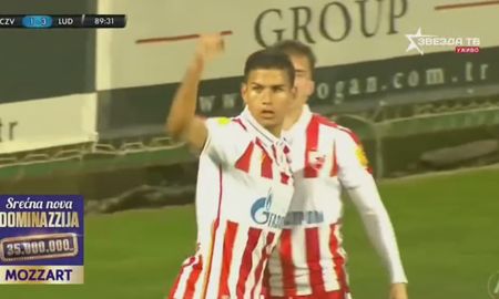 Alex Vigo marcó un golazo en su debut con el Estrella Roja de Serbia. Alex Vigo marcó un golazo en su debut con el Estrella Roja de Serbia.