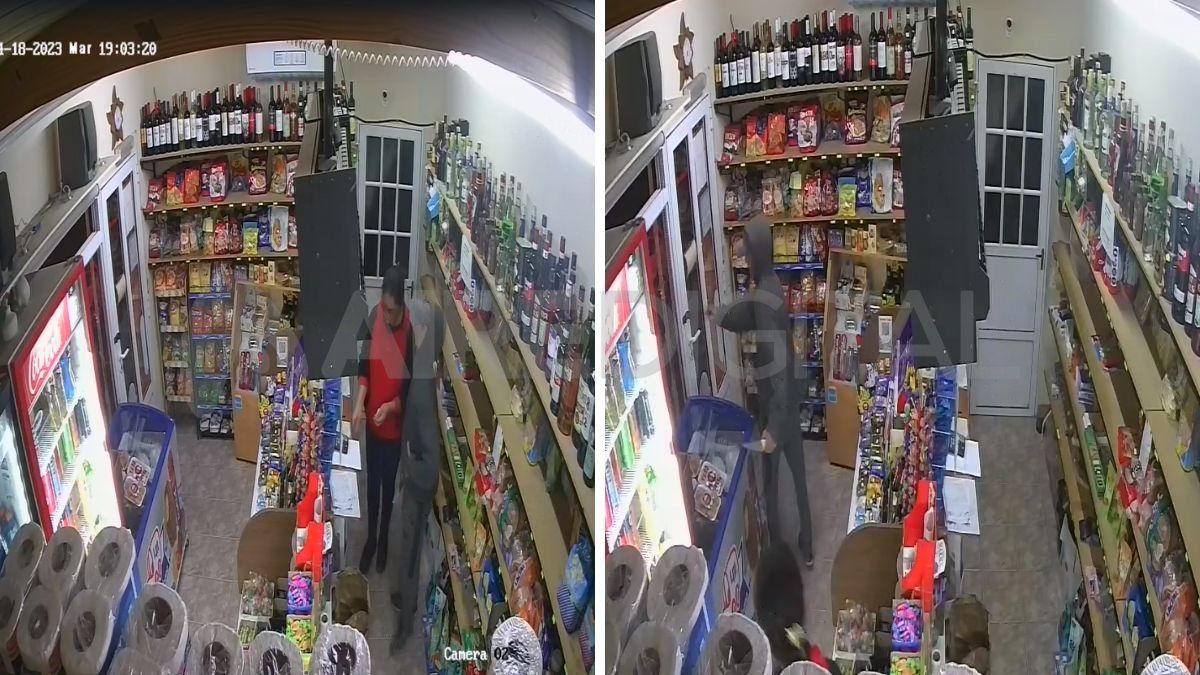 Captura del video del ladrón encapuchado en Gálvez