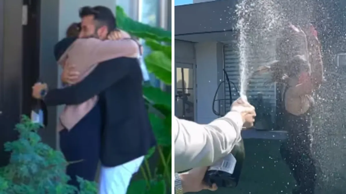 Cinthia Fernández festejó con su abogado. Cinthia Fernández festejó con su abogado.