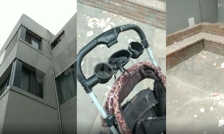 La mampostería cayó desde la altura del segundo piso del Colegio Don Bosco. La mampostería cayó desde la altura del segundo piso del Colegio Don Bosco.