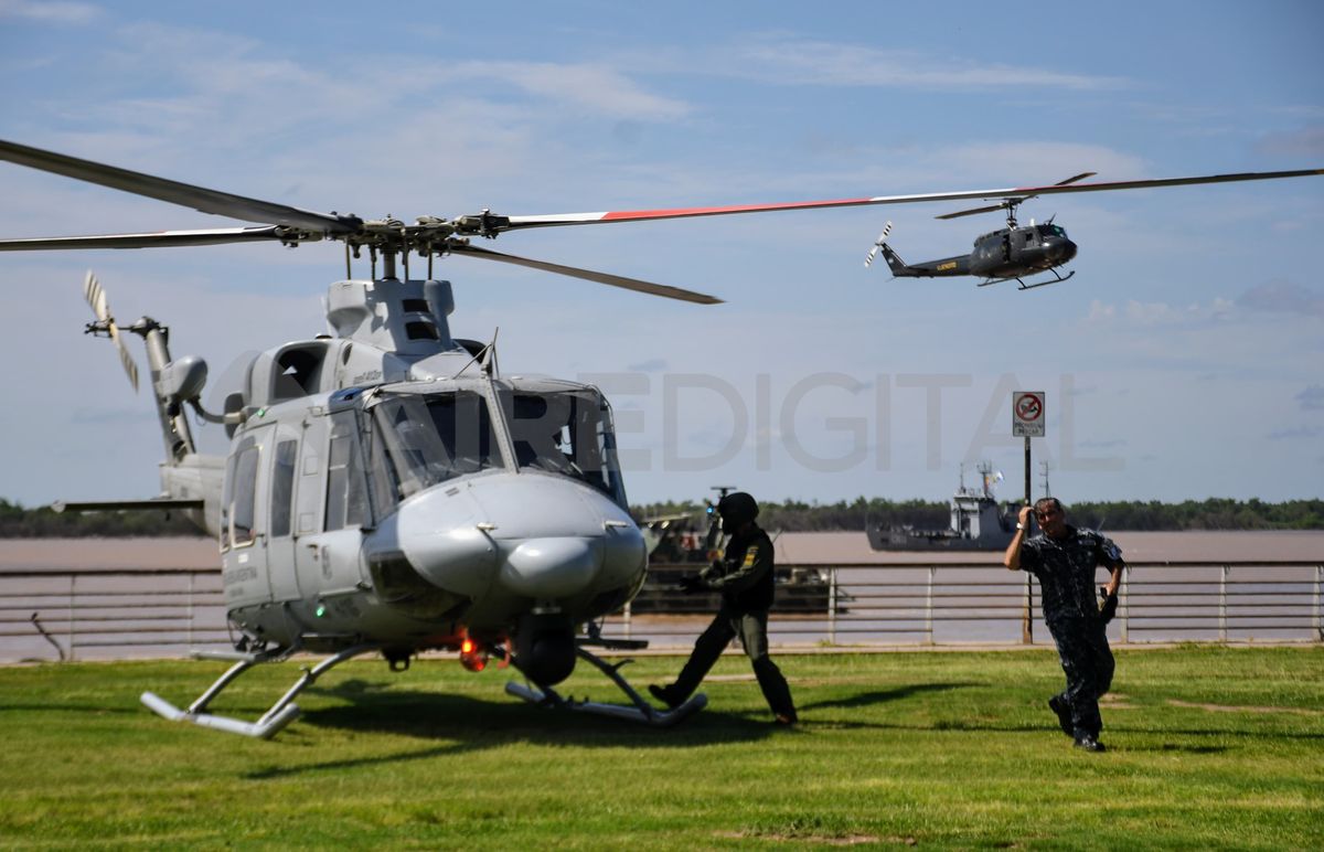Este martes llegaron a Rosario helicópteros, lanchas y móviles del Ejército para el combate contra el narcotráfico.