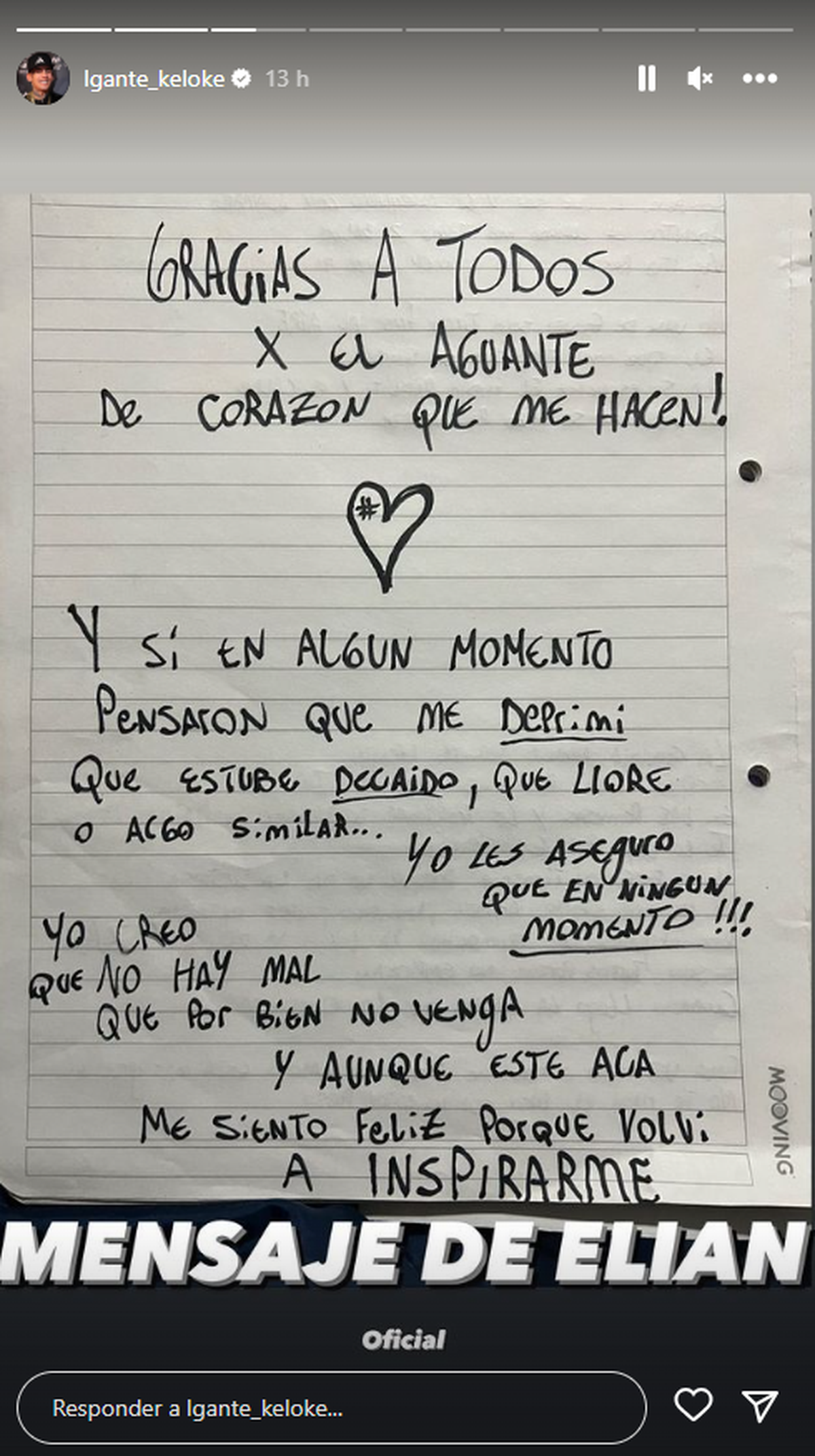 L--Gante le agradeció a sus seguidores por el apoyo constante. L--Gante le agradeció a sus seguidores por el apoyo constante.