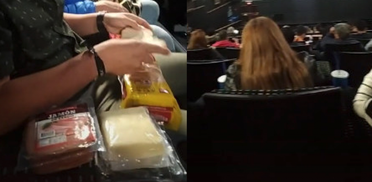 Se hace viral preparándose un sándwich en plena sala de cine: Tiempos difíciles