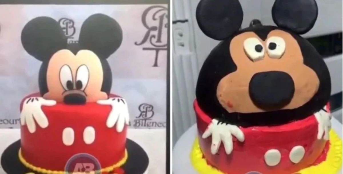 Un joven tiktoker había encargado una torta de Mickey y recibió alto totalmente diferente