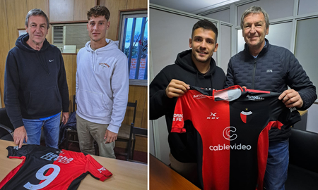 Víctor Godano junto a Genaro Rossi y Oscar Garrido, las dos incorporaciones de Colón para el mercado de pases de junio. Víctor Godano junto a Genaro Rossi y Oscar Garrido, las dos incorporaciones de Colón para el mercado de pases de junio.