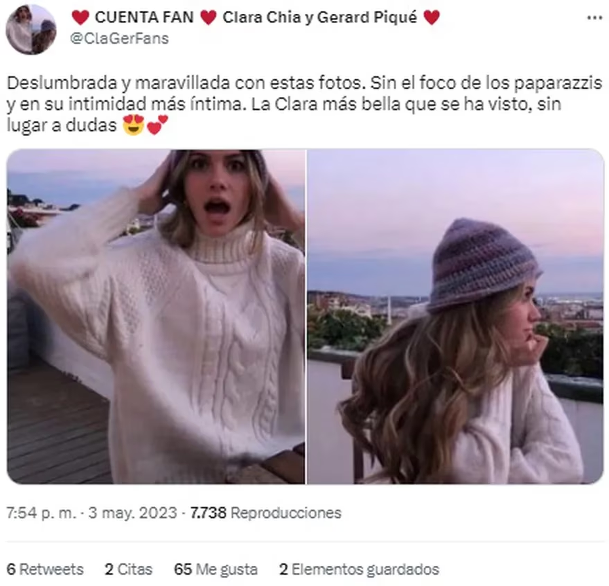 Presuntas imágenes de Clara Chía en el balcón de la anterior casa que Shakira compartía con Piqué.