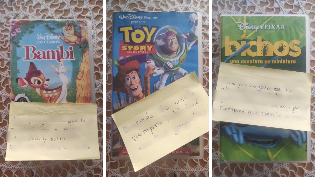 Un joven descubre viejos VHS y se viraliza por las emotivas notas de su mamá.