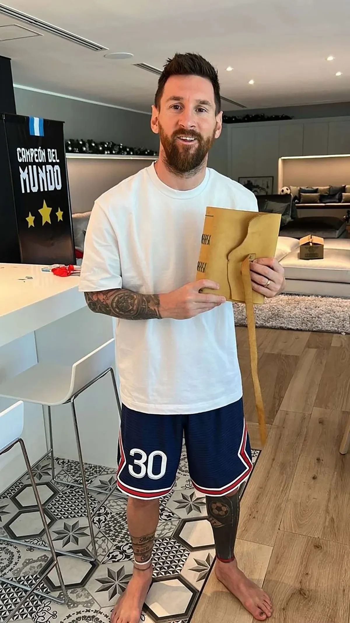 Lio Messi mostró un desagradable problema en una foto que se filtró en las redes .