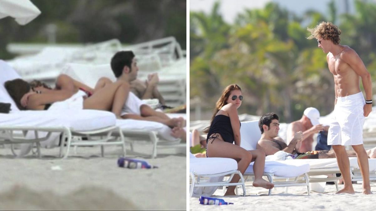 Zaira Nara y Diego Forlán en las playas de Miami. Zaira Nara y Diego Forlán en las playas de Miami.