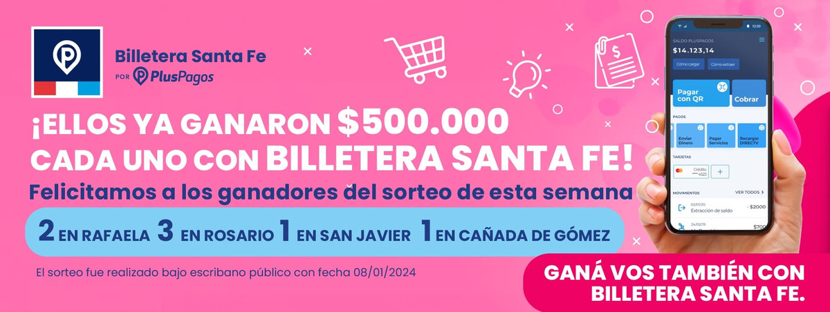 Billetera Santa Fe sortea, de forma diaria, $500.000. Billetera Santa Fe sortea, de forma diaria, $500.000.