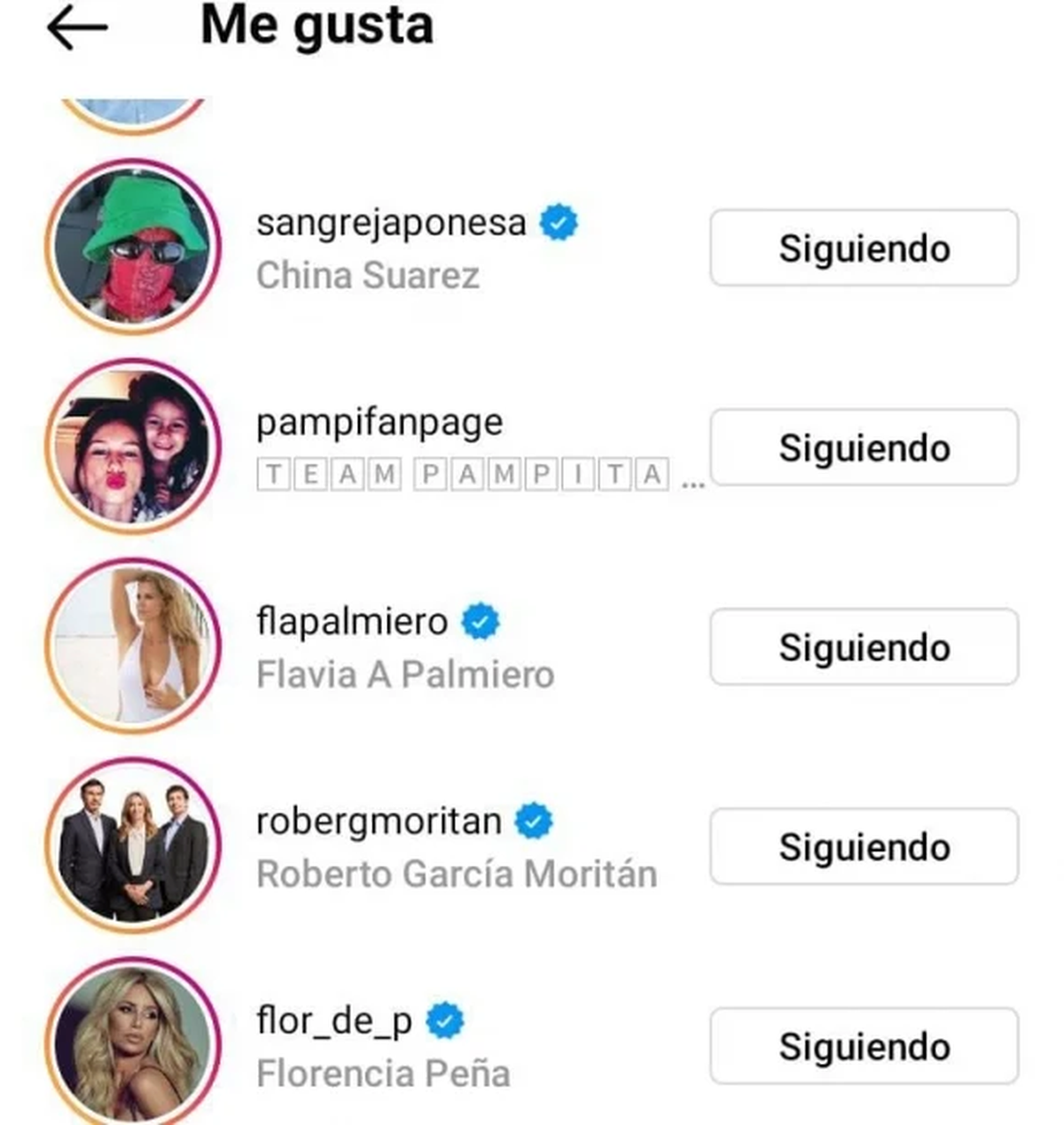 La China Suárez le puso like a Pampita en la foto de su hijo.