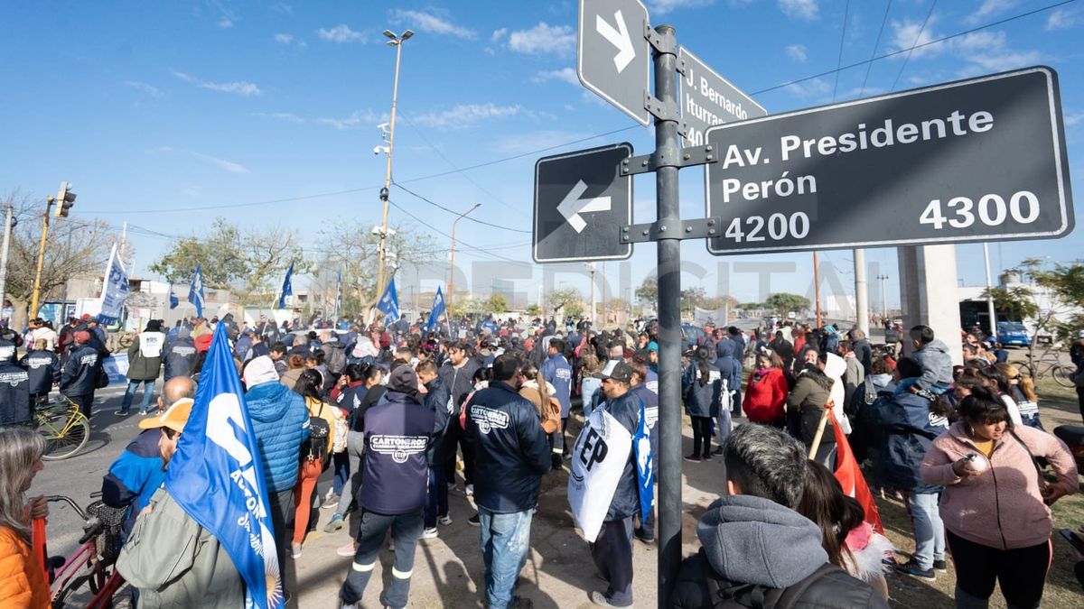 La protesta fue en las inmediaciones de Av. Perón e Iturraspe.