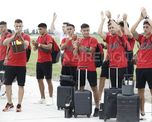 con la ilusion de ganar en asuncion, el plantel de colon llego a paraguay con la ilusion de ganar en asuncion, el plantel de colon llego a paraguay