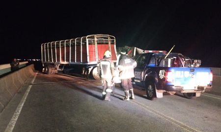 El puente Rosario-Victoria fue escenario de un grave accidente: dos hombres resultaron heridos y una joven fue embestida por un toro. El puente Rosario-Victoria fue escenario de un grave accidente: dos hombres resultaron heridos y una joven fue embestida por un toro.