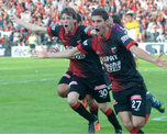 Lucas Alario celebra su gol ante Olimpo de Bahía Blanca, en la última fecha del Torneo Final 2014. Lucas Alario celebra su gol ante Olimpo de Bahía Blanca, en la última fecha del Torneo Final 2014.