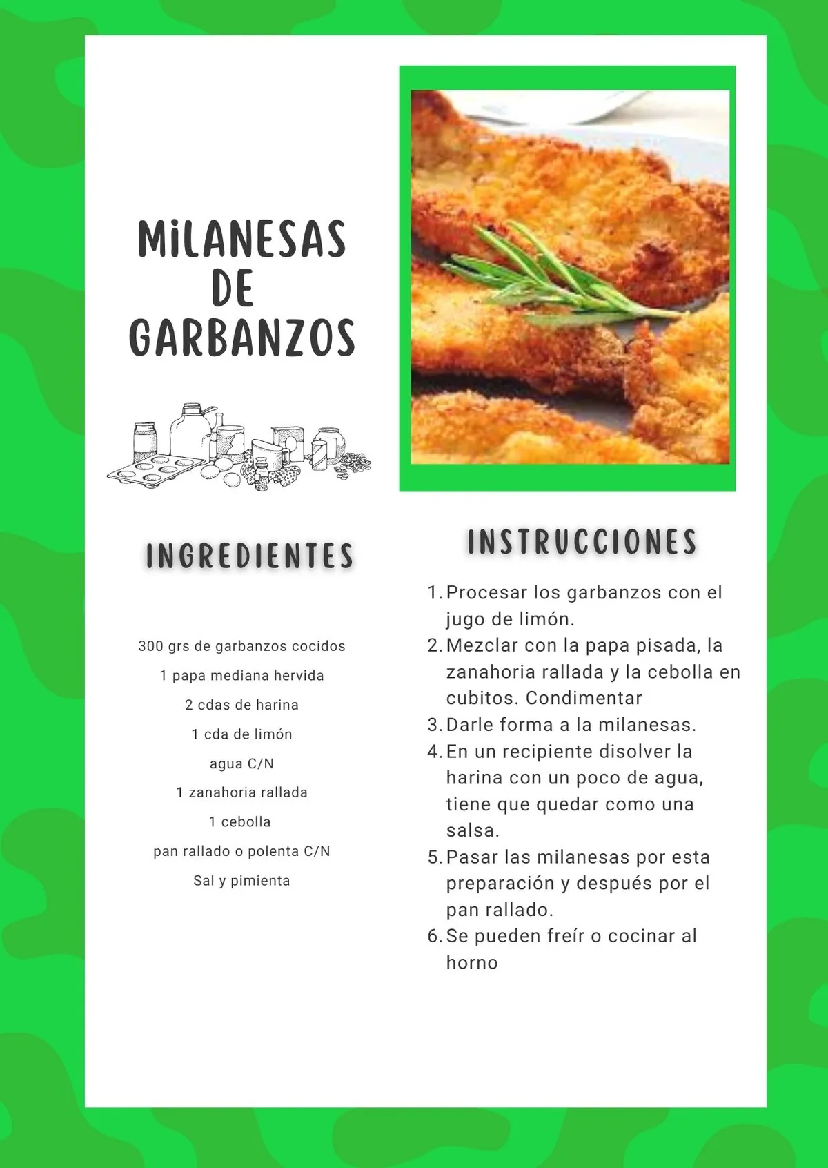 Esta receta de milanesas de garbanzos es ideal para hacer en casa. Esta receta de milanesas de garbanzos es ideal para hacer en casa.