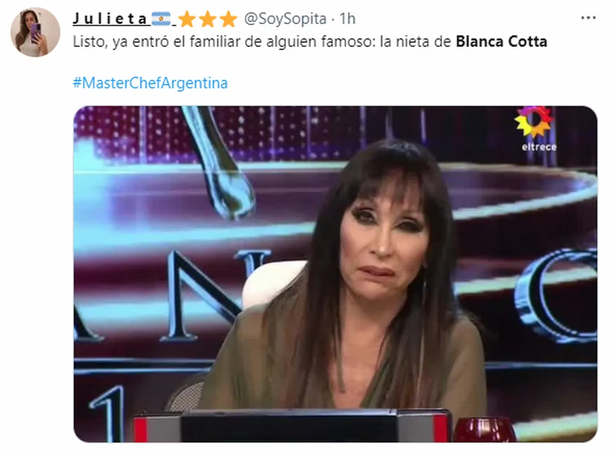 Los memes tras la eliminación de la nieta de Blanca Cotta en MasterChef.