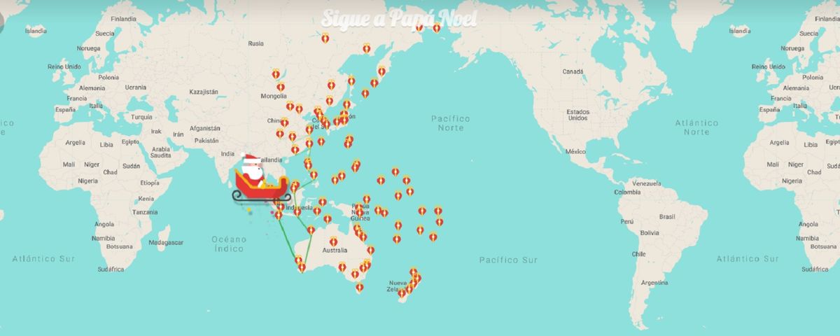 Seguí EN VIVO el recorrido de Papá Noel hasta llegar a la Argentina.