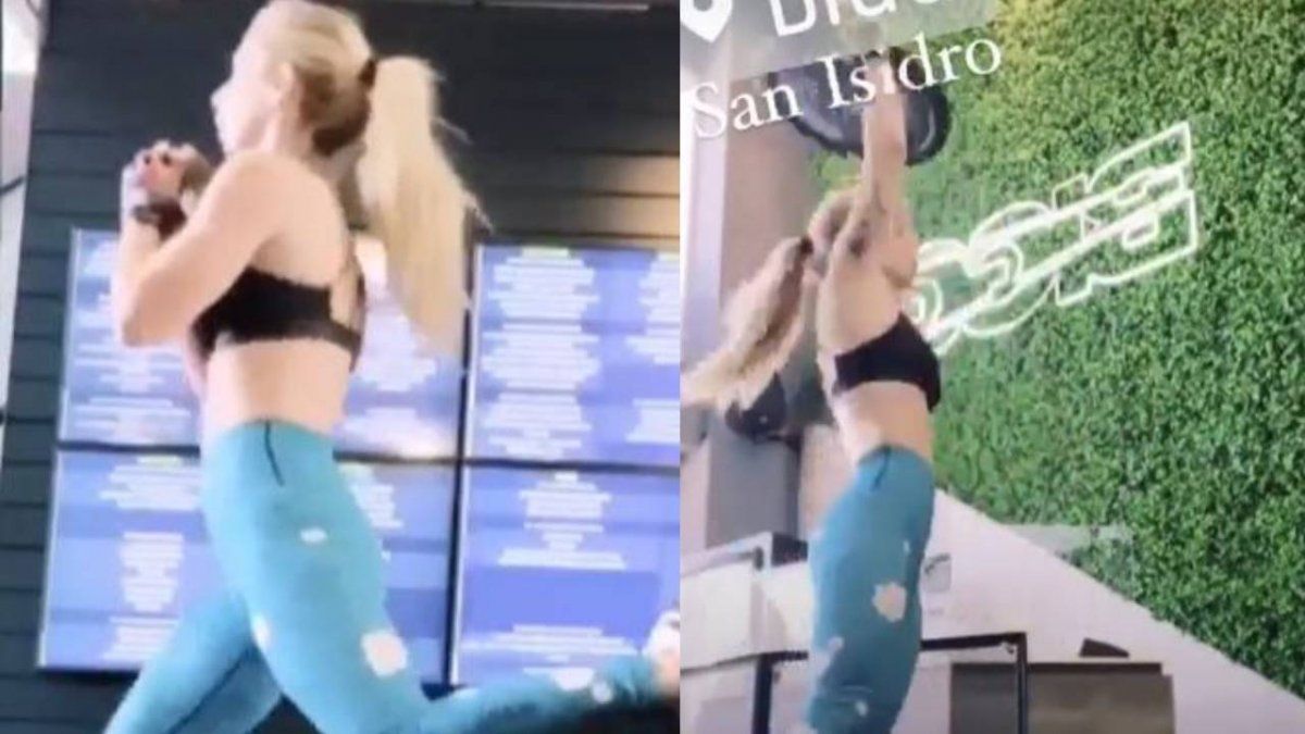 Milagros Brito entrena con la ropa de la China Suárez.
