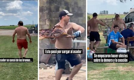 Un asador de Córdoba no soportó las cargadas de sus amigos durante un asado y tiró el lechón entero. El video explotó en redes y generó revuelo. Un asador de Córdoba no soportó las cargadas de sus amigos durante un asado y tiró el lechón entero. El video explotó en redes y generó revuelo.
