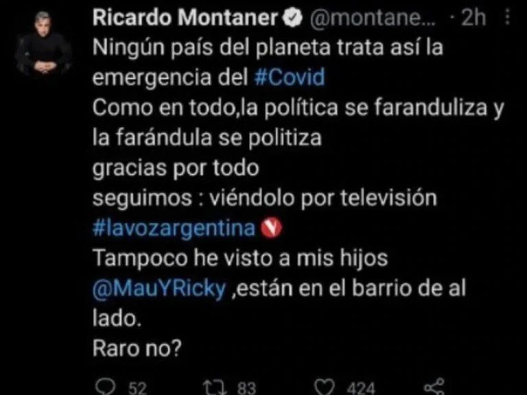 Ricardo Montaner se quejó en Twitter.