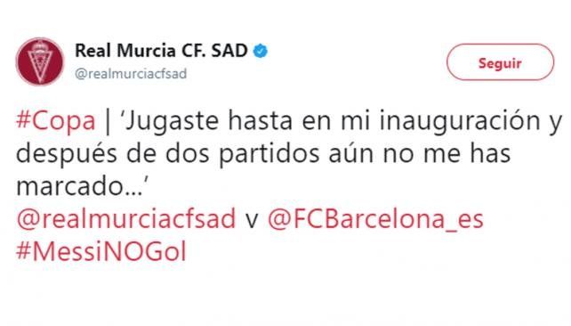 Murcia desafió a Messi para la Copa del Rey