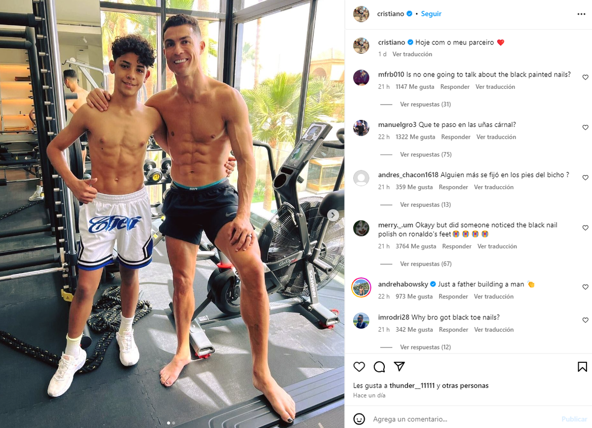 La publicación de Ronaldo en su cuenta de Instagram. La publicación de Ronaldo en su cuenta de Instagram.